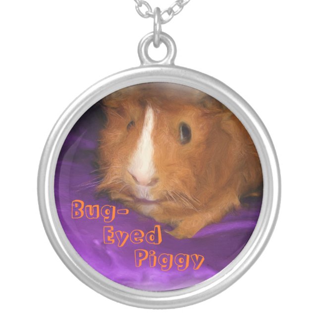 Bug-Eyed Piggy Guinea Pig Necklace (Front)