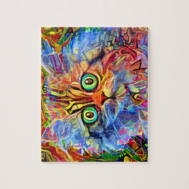 Bug-eyed Rainbow Cat Jigsaw Puzzle (Vertical)