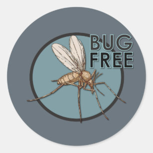 Bug Free - Classic Round Sticker, Glossy Sticker