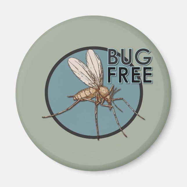 Bug Free - Standard, 2¼ Inch Round Magnet (Front)