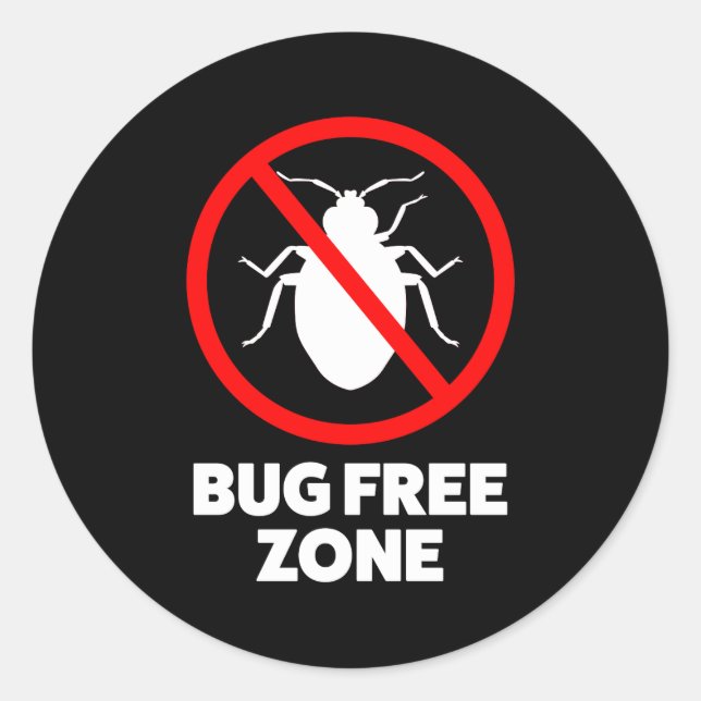 Bug free zone classic round sticker (Front)