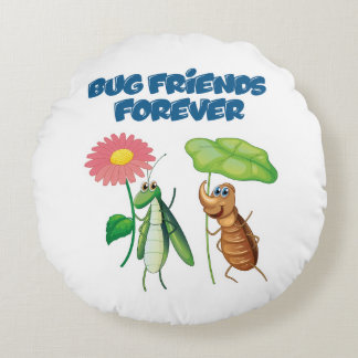 Bug Friends Forever Round Pillow