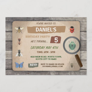 Bug Hunt Birthday Invitation Garden Invite