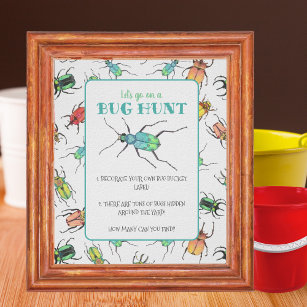 Bug Hunt Party Activity Frameable Poster