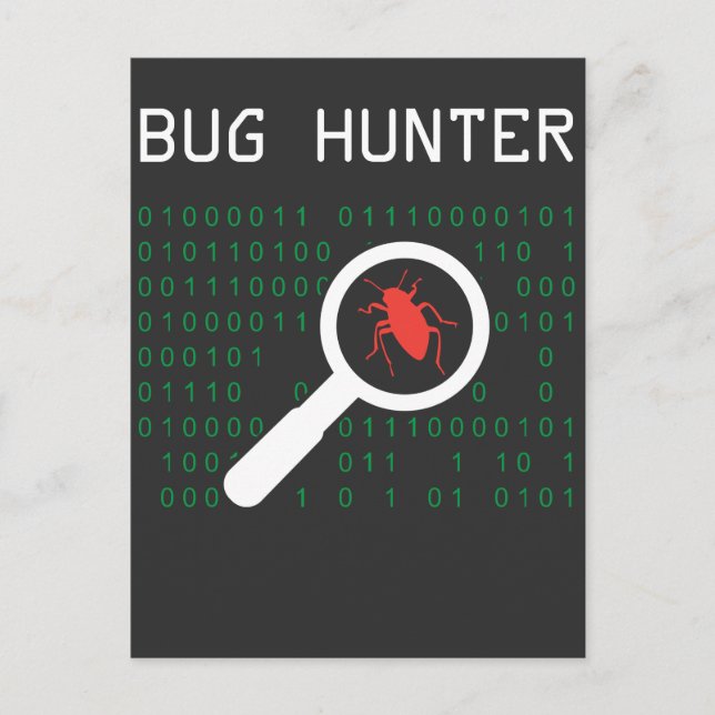 Bug Hunter error coder Computer Developer IT Admin Postcard (Front)