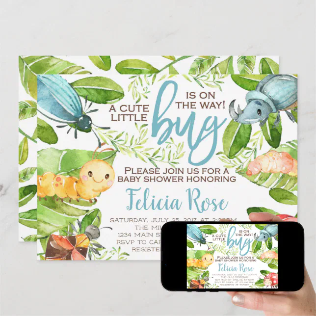 Bug Insect Baby Shower Invitation Invite | Zazzle