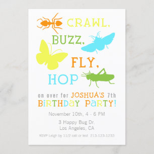 Bug Insect Birthday Party Invitation - Boy