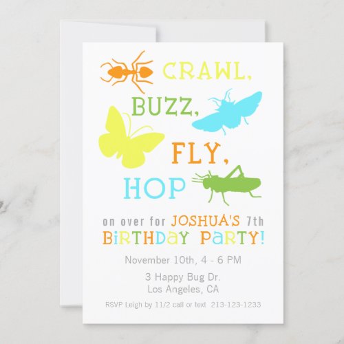 Bug Insect Birthday Party Invitation _ Boy