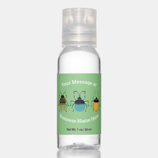 Bug Insect Business Name Logo Message Hand Sanitizer (Front)