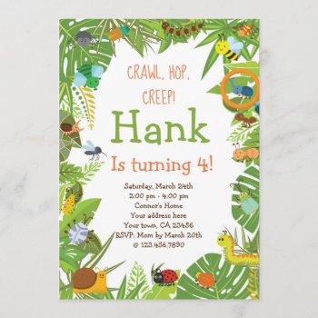 Bug Insect Invitation by PrinterFairy at Zazzle