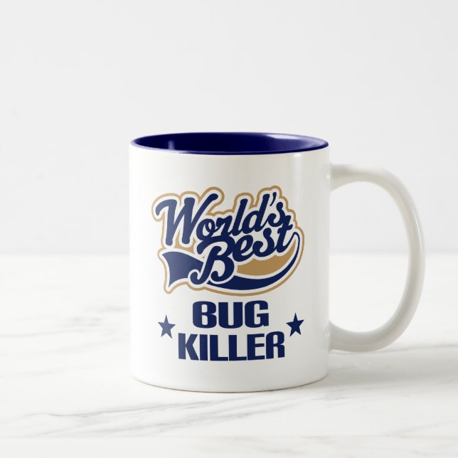 Bug Killer Gift (Worlds Best) Two-Tone Coffee Mug (Right)