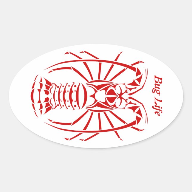 Bug Life Spiny Lobster Decal Oval Sticker (Front)