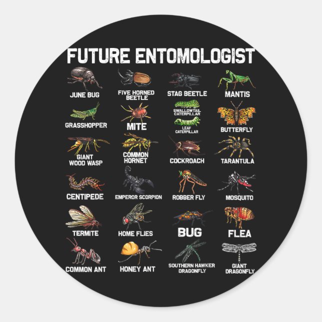 Bug Lover & Insect Enthusiast - Funny Entomology Classic Round Sticker (Front)