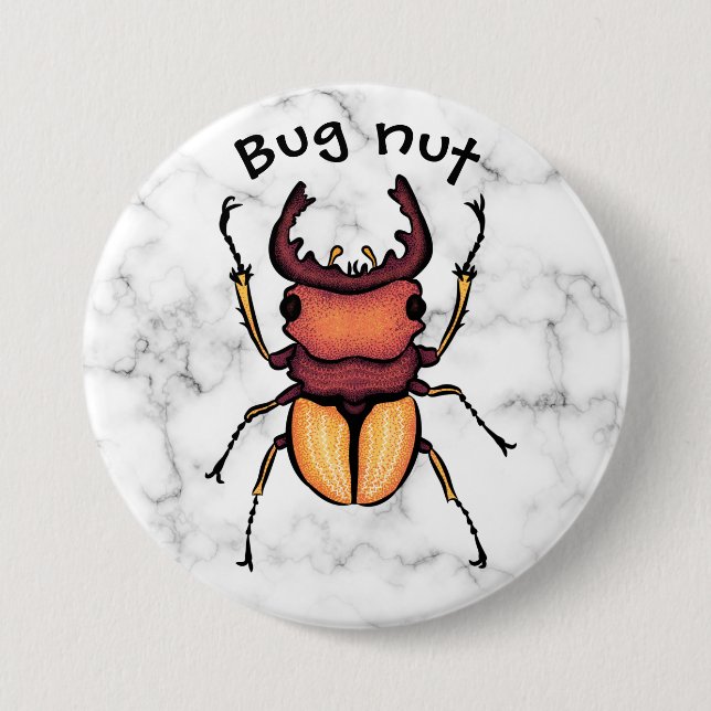Bug Nut Beetle Insect Art Entomology Button (Front)