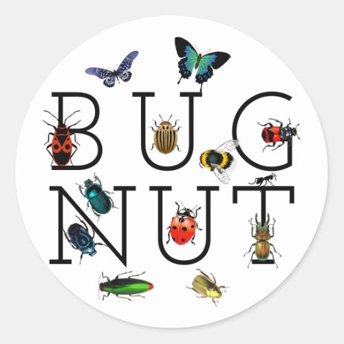 Bug Nut Classic Round Sticker