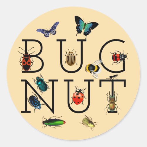 Bug Nut Classic Round Sticker