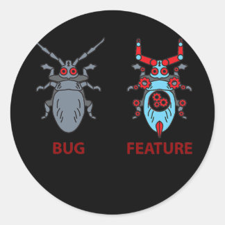 Bug or Feature Software Developer Game Classic Round Sticker