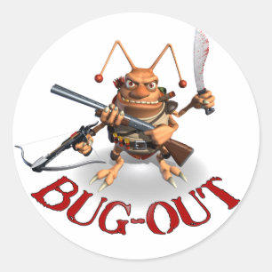 Bug-Out Cockroach style. Classic Round Sticker