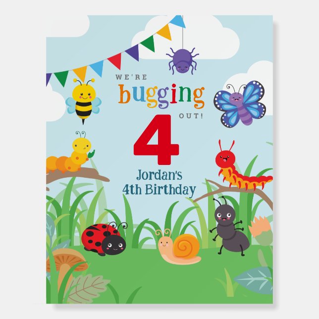 Bug Party Birthday Cute  Foam Board (Front)
