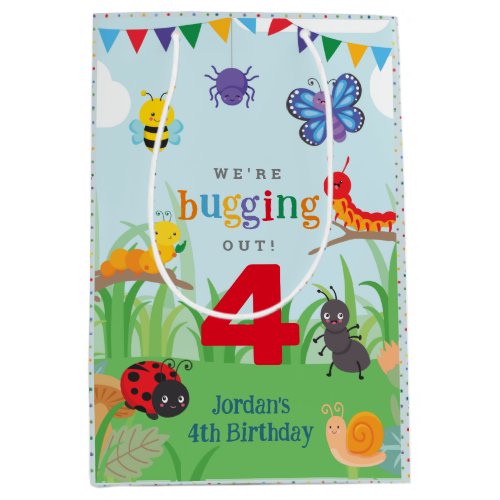Bug Party Birthday  Medium Gift Bag