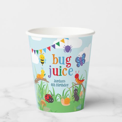 Bug Party Bug Juice Birthday Cute Paper cup