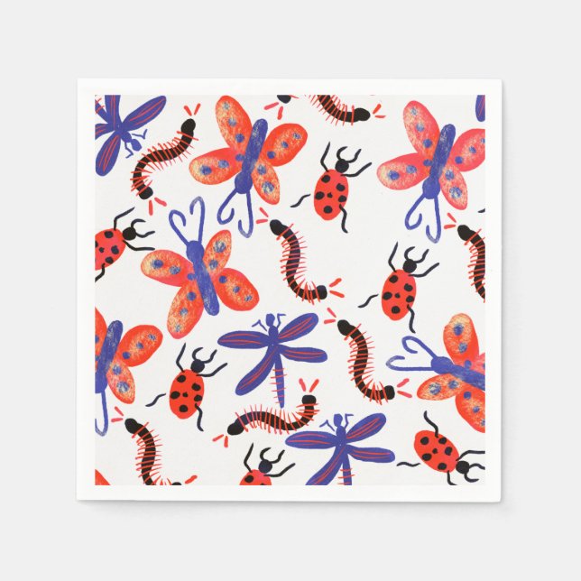 Bug Party Insect Birthday  Summer Collection Napkins (Front)
