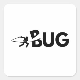 Bug slasher square sticker
