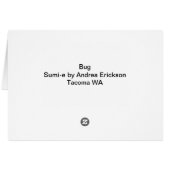 Bug, Sumi-e by Andrea Erickson Cards (Back Horizontal)