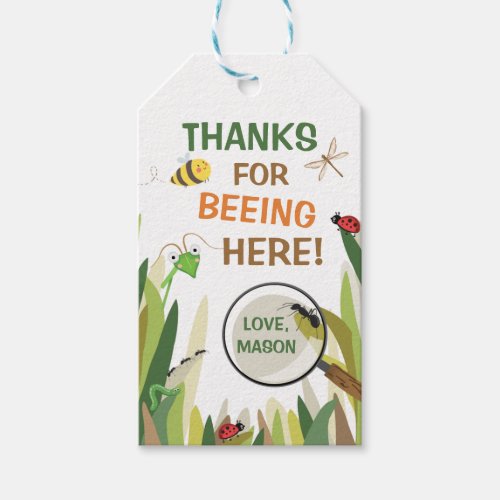 Bug Thank You Favor Tags Insects Outdoor Birthday