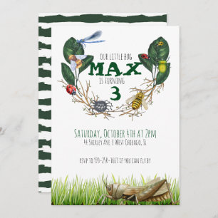 Bug Themed Birthday Party Invitation