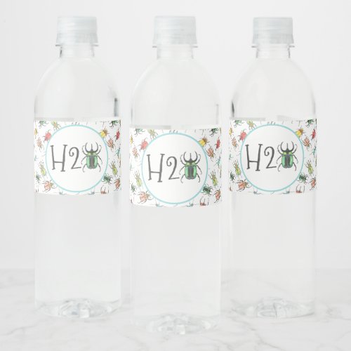 Bug Themed Party H2O Water Bottle Label