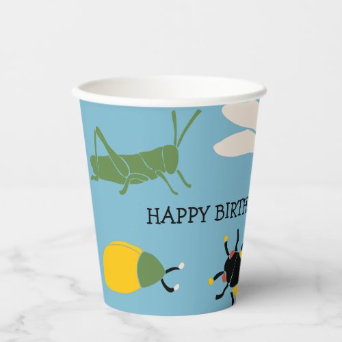 Bug Themed Party Personalized Paper Cups