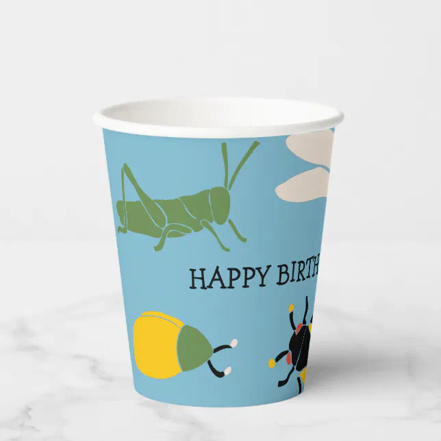 Bug Themed Party Personalized Paper Cups | Zazzle