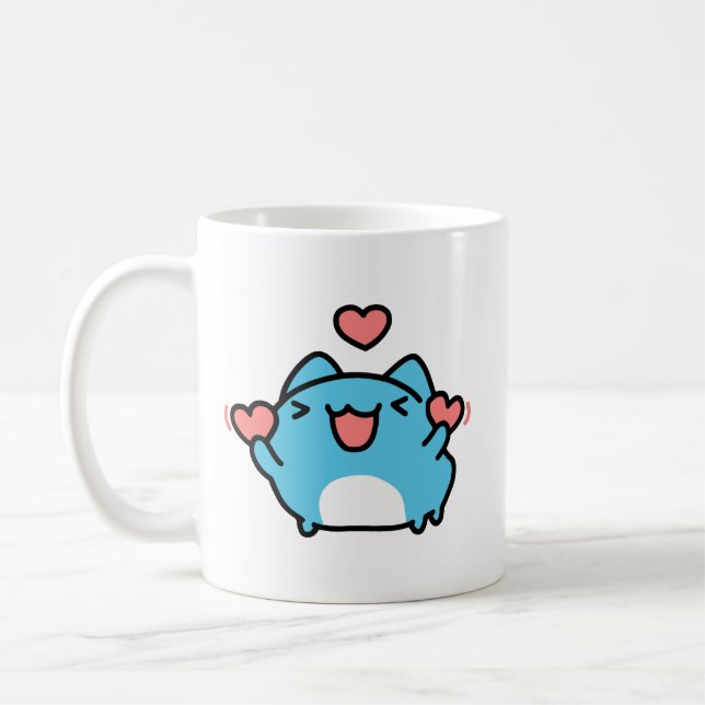 BugCat Capoo cat, Kawaii Comic Cat love Coffee Mug (Left)