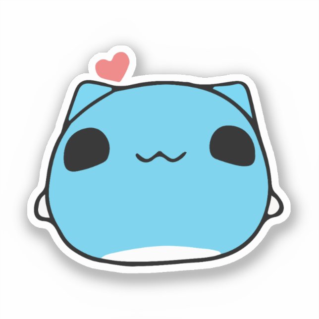 BugCat Capoo cat, Kawaii Comic Cat love Sticker (Front)