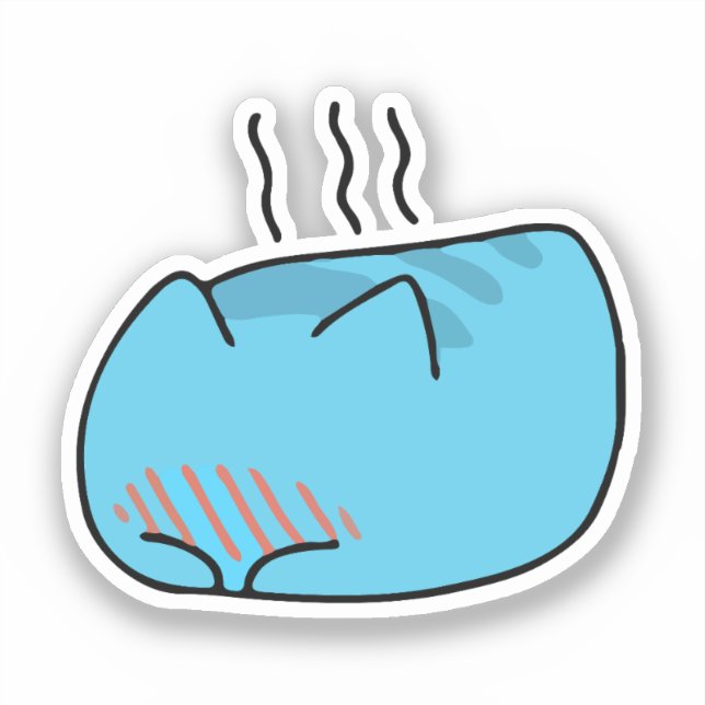 BugCat Capoo cat, Kawaii Comic Cat Sticker (Front)