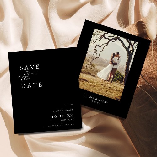 Bugdet Photo Black  White Wedding Save The Date Flyer