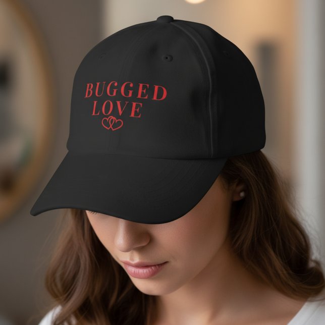 Bugged Love Red Text & Interlocking Hearts Performance Cap (Creator Uploaded)