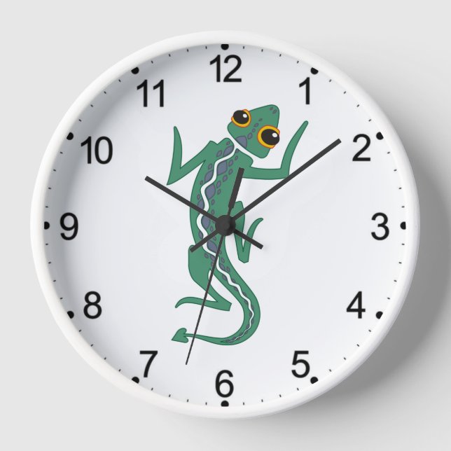 Buggi Green Lizard Artistic Clipart-27847 Clock (Front)