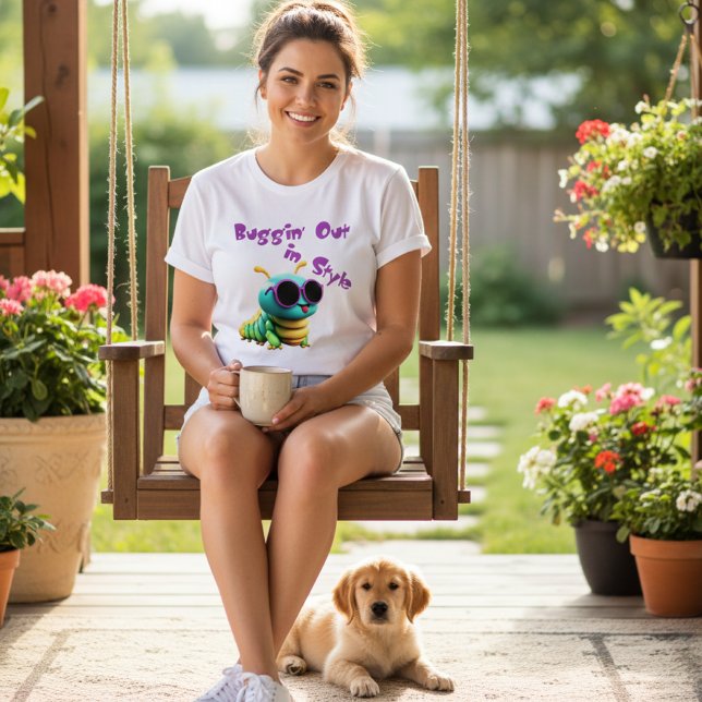 Buggin' Out in Style Cute Caterpillar Sunglasses T-Shirt (Creator Uploaded)