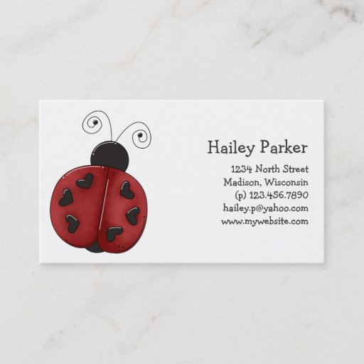 Customizable Buggin' You Again · Ladybug Business Card Template
