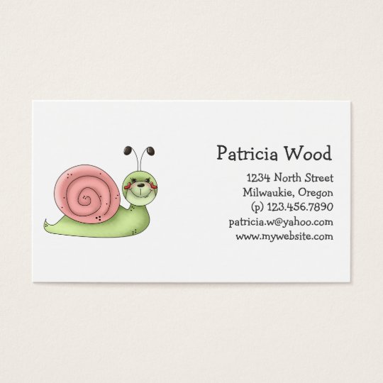 Buggin' You · Green & Pink Snail Business Card