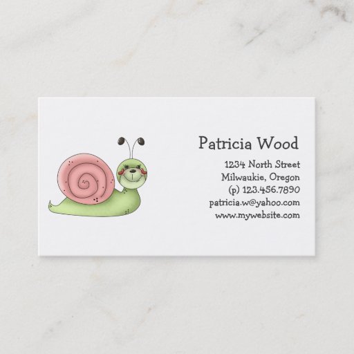 Customizable Buggin' You · Green &amp; Pink Snail Business Card