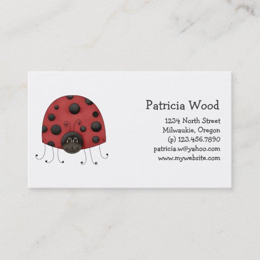 Customizable Buggin' You · Ladybug Business Card Templates