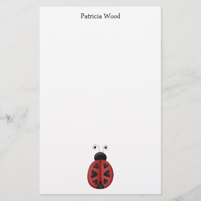 Buggin' You · Ladybug Hearts Stationery (Front)