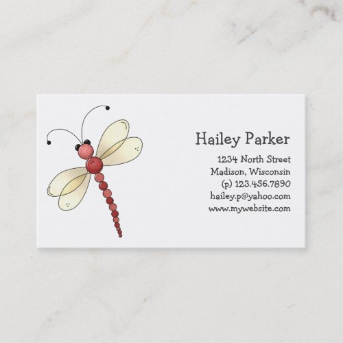 Buggin You Too  Red Dragonfly Business Card