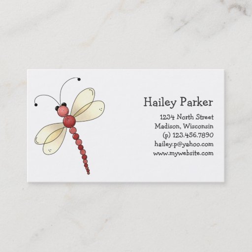 Customizable Buggin' You Too · Red Dragonfly Business Card Templates