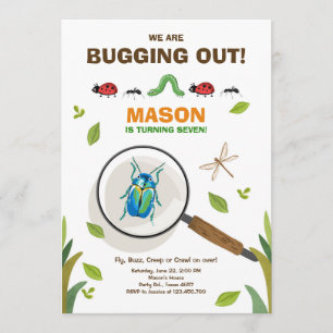 Bugging out Birthday Invitation Insect Bugs Boy