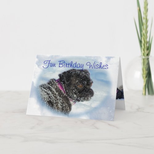Buggs Dog in Snow card_customize any occasion Card