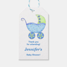 Buggy Carriage Its a Boy Baby Shower Thank You Gift Tags